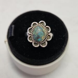 Vintage Navajo silver turquoise ring